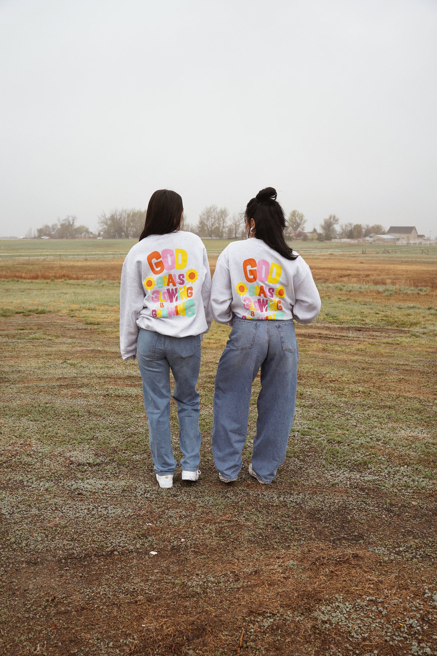 "GOD, GOALS, GLOWING, & GROWING" crewneck sweater