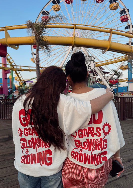 GOD GOALS GLOWING AND GROWING OVERSIZED SHIRT